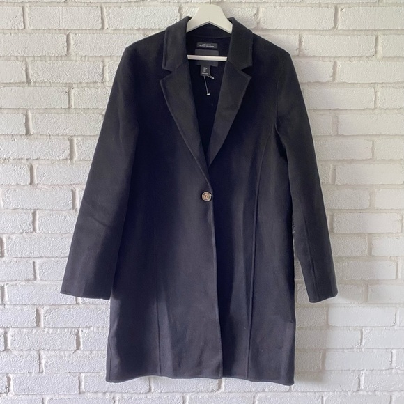 Tabari Luxe Cashmere Blend Black One Single Button Coat Jacket Size Large NEW - Picture 1 of 11